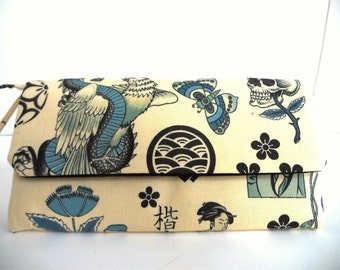 Zen Tattooed Wallet / Wristlet / Cell Phone / Check Book