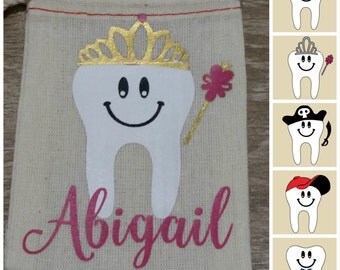 Tooth Fairy Bag - Personalized Tooth Fairy Pouch - Tooth Holder - Coin Purse - Money Holder - Keepsake Baby Tooth - 3"x 4" Drawstring Bag -