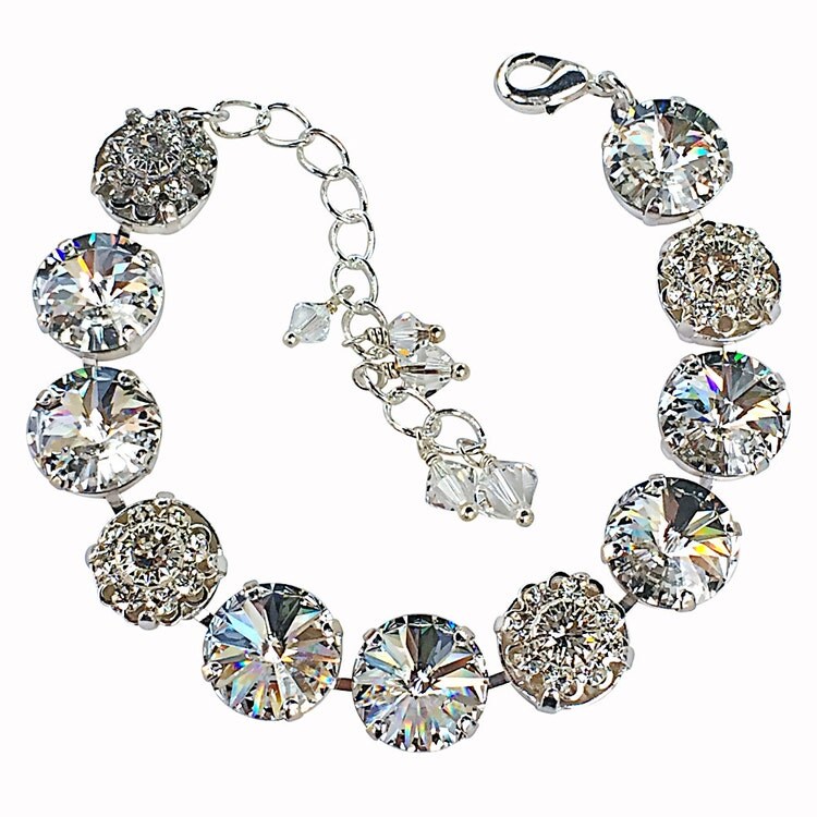 Tennis Crystal Bracelet Swarovski Bracelet by HisJewelsCreations