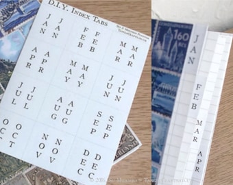 DIY Calendar Tabs - Months of Year Stickers, Make Your Own Birthday Book, Planner, Organiser Bullet Journal Notebook Add-On Accessory Labels