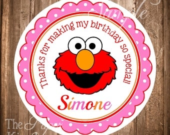 Elmo Thank You Tags Elmo Favor Tags Sesame Street