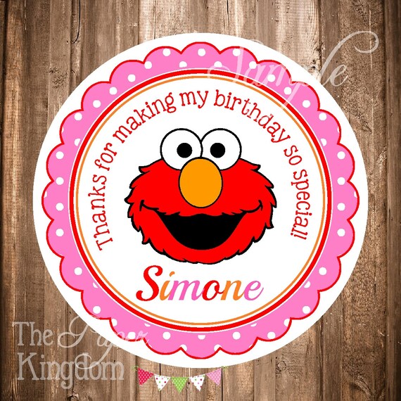 Elmo Gift Tags PRINTABLE Elmo Hang tags or Stickers Girl
