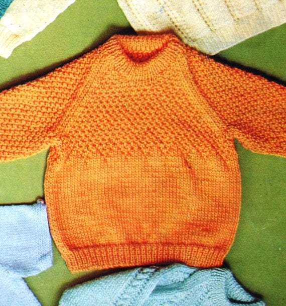 Knitting Patterns / Vintage Baby Knitting Pattern / 11 Baby Sweater Patterns ...