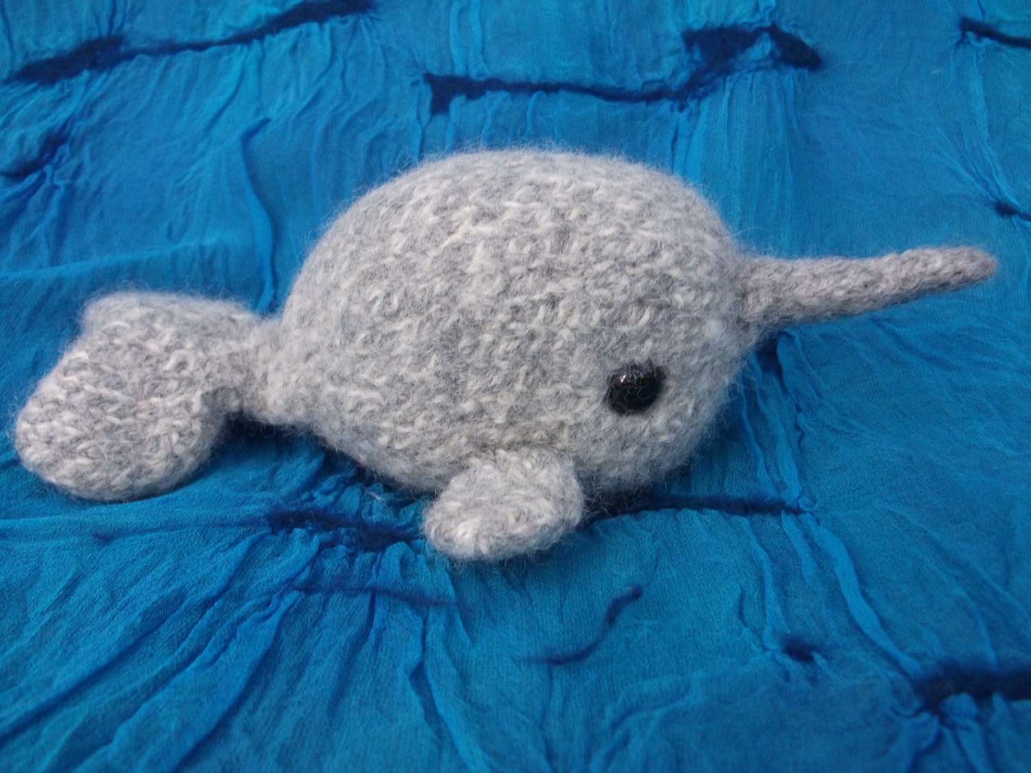 Narwhal plush toy narwhal stuffed animal knitted and felted