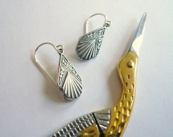 1920s earrings Art deco earrings Silver Drop earrings Small dangle earrings Little silver drops Sterling silver earwires Art deco dangles