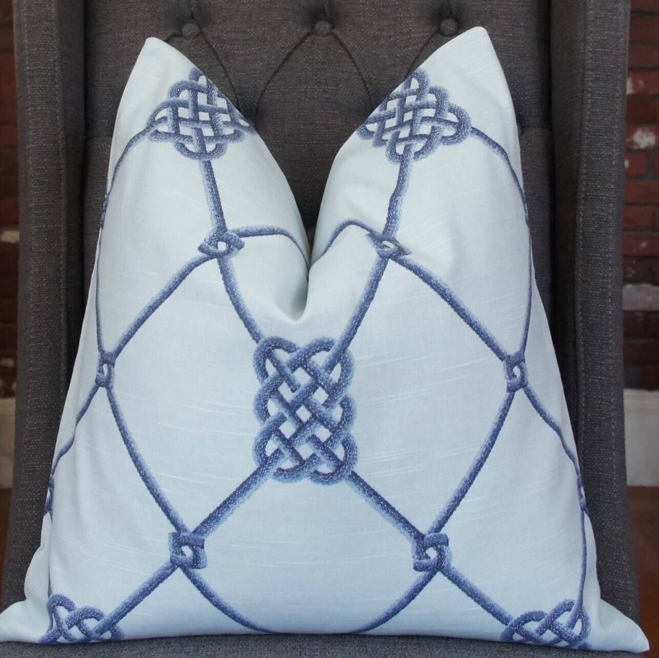 Blue Nautical Rope Pillow Cover Decorative Pillow Throw