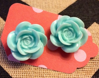 Ready Set... Rockin Rose Rockabilly Style Large Rose Earrings. Why fit in when you were born to stand out!