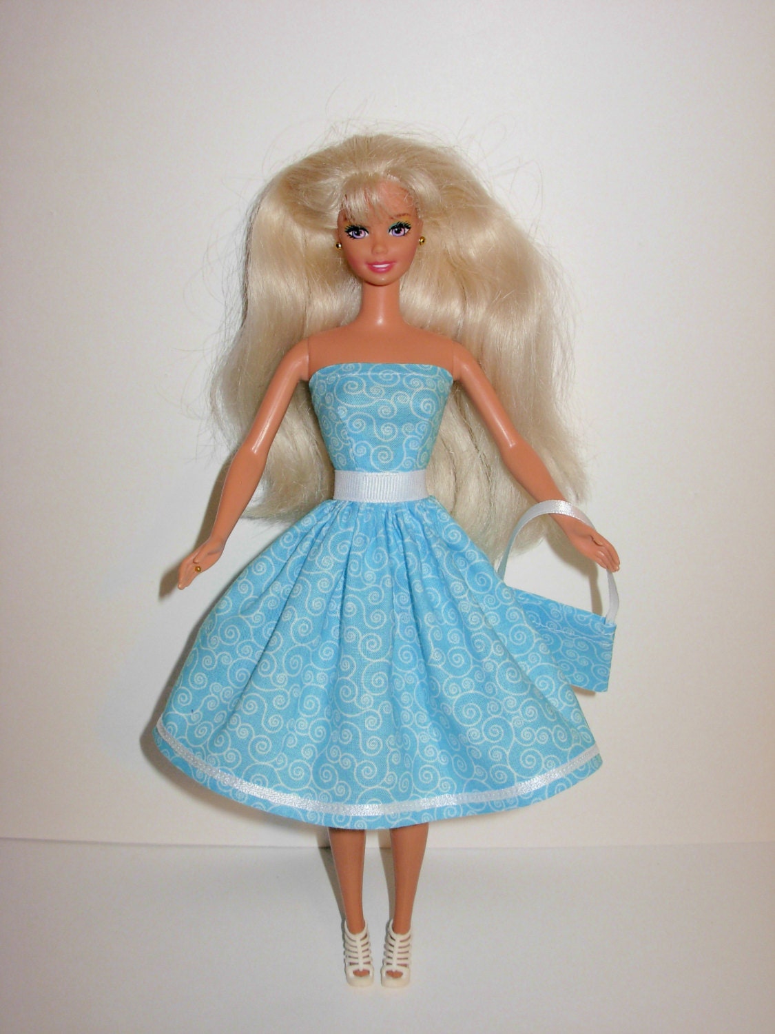 Handmade barbie clothes CUTE dress and bag 4 barbie doll