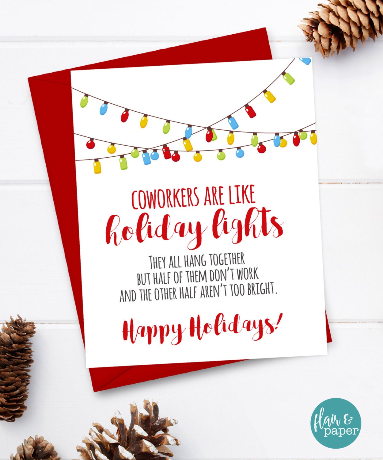 Coworker Card Funny Christmas Card Christmas Card Xmas Card