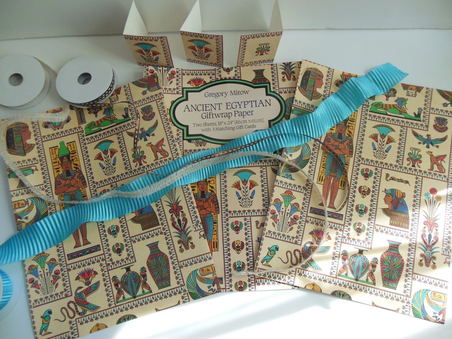 Egyptian Gift Wrap Set Birthday Wrapping Paper Everyday Gift Wrap Kit from hopefullworld on Etsy