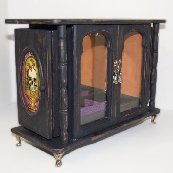 Gothic Jewelry Box Upcycled Jewelry Skulls