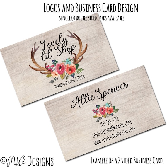 Rustic Business Card 1 or 2 Sided Custom Rustic PreMade