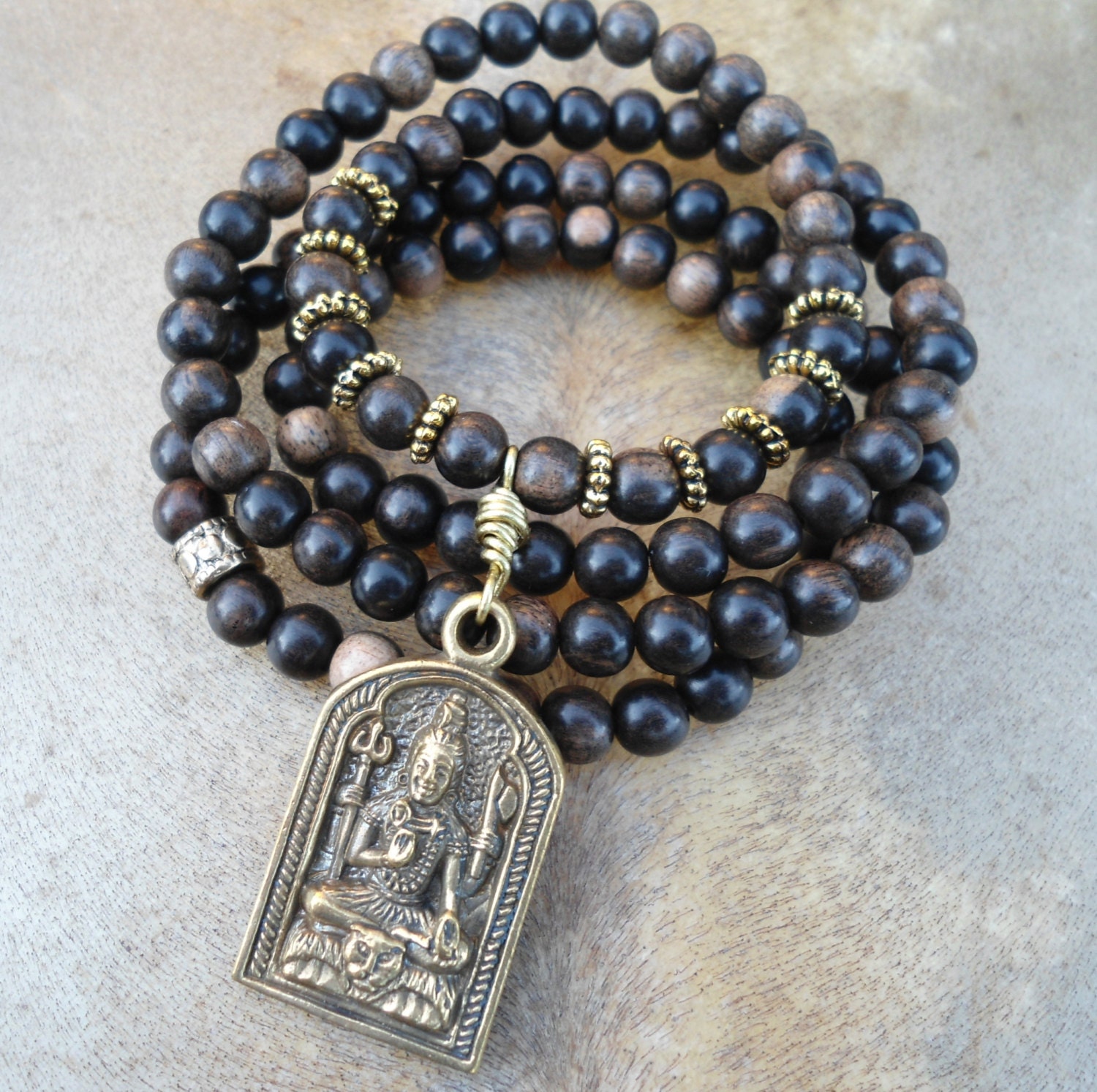 Mens Mala Shiva Pendant Mens Yoga Necklace Mala Necklace Mala