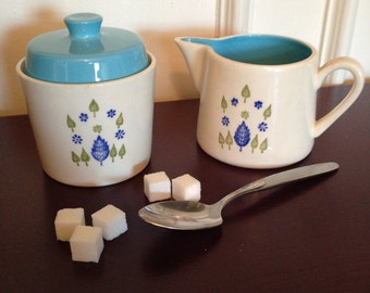 Marcrest Swiss Alpine covered sugar bowl and creamer set - Mid Century sugar and creamer - Marcrest china - US china - sugar and creamer