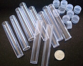 Bead tubes & lids beads crafts delicas 10 CLEAR 3 in bead containers 75mm cr009
