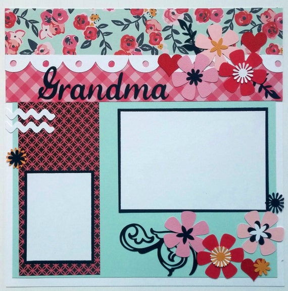 Grandma scrapbook page 12x12 premade scrapbook page