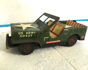 vintage metal jeep toy