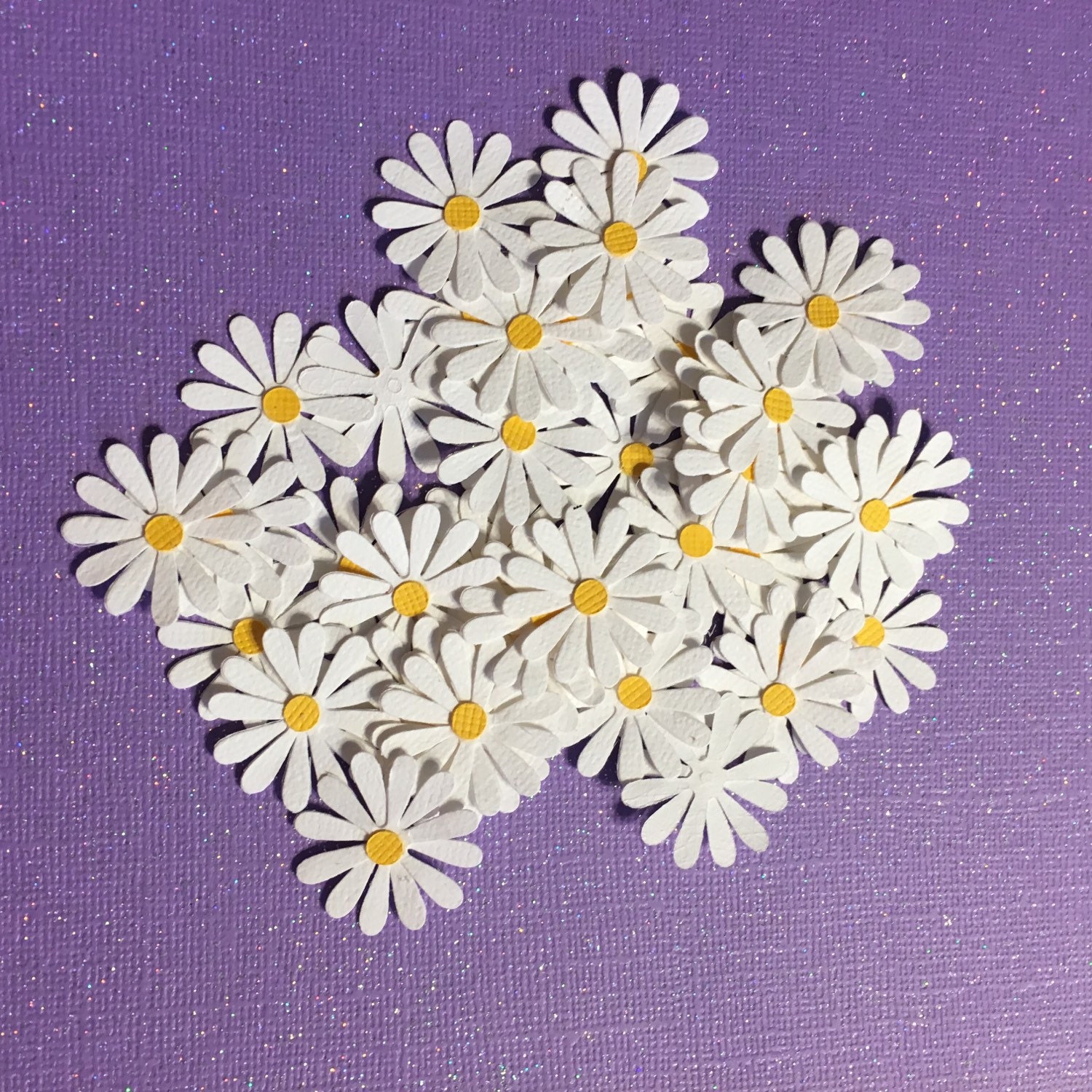 Pretty White Daisy Flower Die Cuts Set of 24