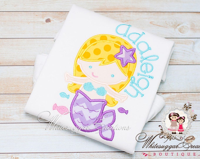 Girl Mermaid Shirt - Custom Under the Sea Outfit - Baby Girl Mermaid Outfit, Mermaid Shirt, Baby Mermaid Outfit, Summer Shirt