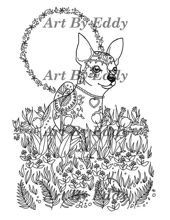 Art of Chihuahua Single Coloring Page