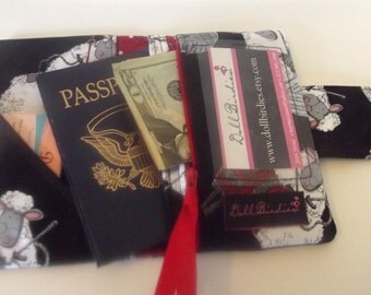 Dollbirdies Passport Wallet with ID Window and Zipper Pocket