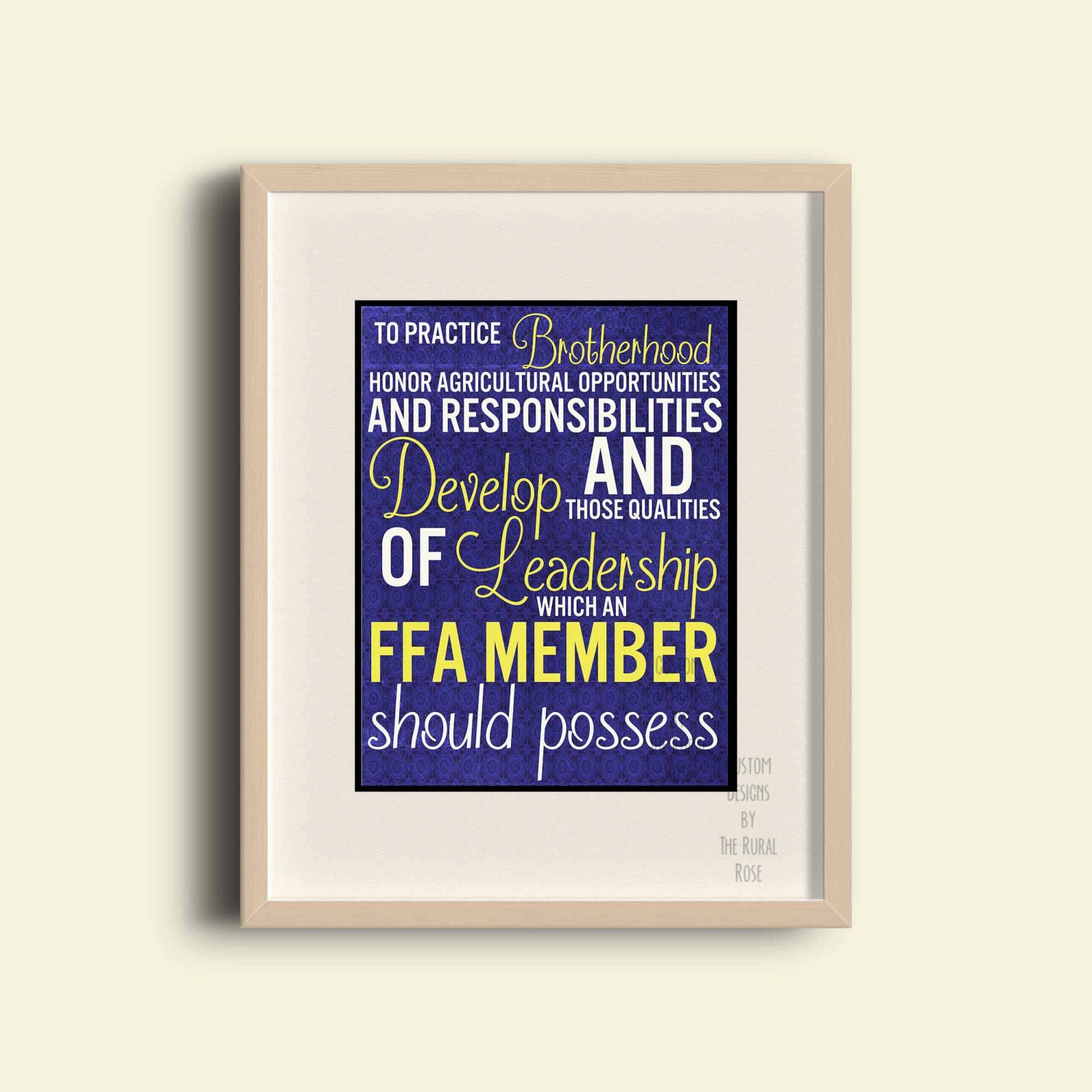 To Practice Brotherhood. FFA Pledge. Leadership. National