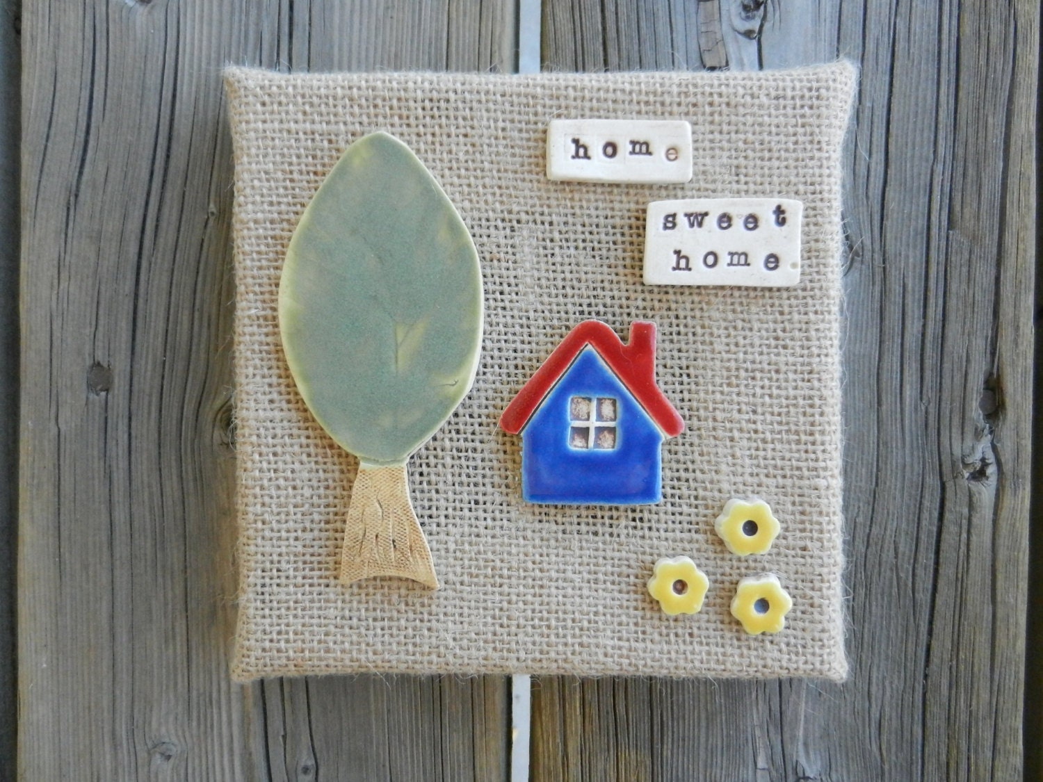 Ceramic house wall hanging clay housepottery housestoneware