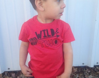 Wild and Two 2nd birthday kids shirt boy birthday shirt hipster kids birthday tshirt boys birthday shirt first birthday 2nd birthday shirt