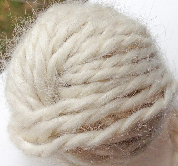 White 2ply mohair yarn by CaravanFiber on Etsy