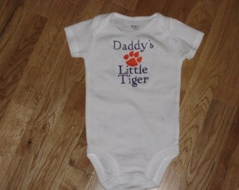 Daddy's Little Clemson Tiger Onesie