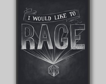 Critical Role - I Would Like to Rage - Print - Dungeons and Dragons Typography