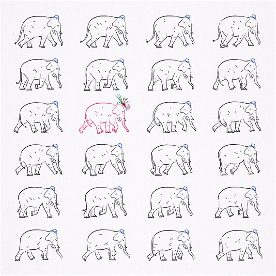 The Pink Elephant - Animal Art - Pattern Design - Home Decor - wall art - Limited Edition Print