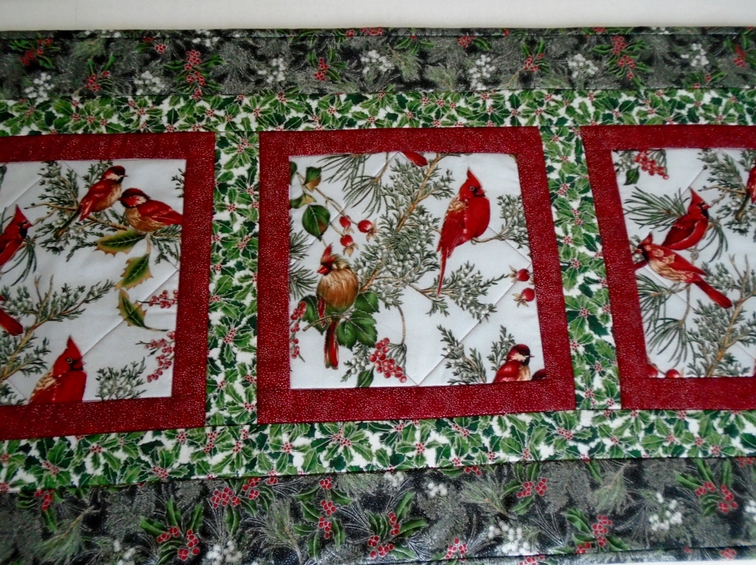 Winter Quilted Table Runner Christmas by ForgetMeNotQuilteds