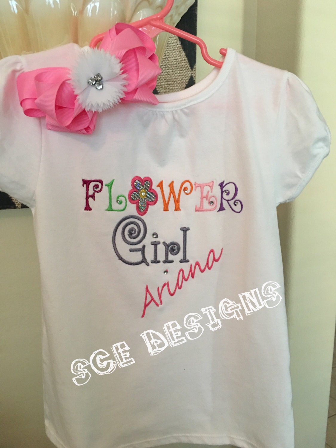 Flower Girl t shirts personalized with name and by SCEdesigns