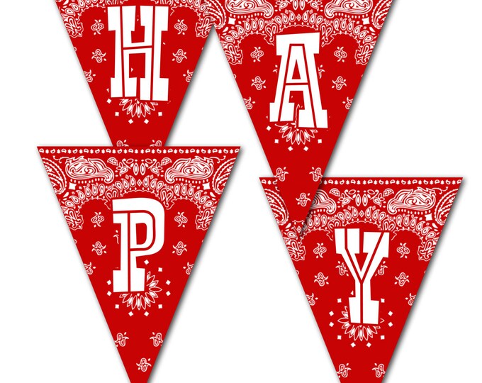Cowboy Party, Wild West Party Happy Birthday Banner, Instant Download, Print Your Own