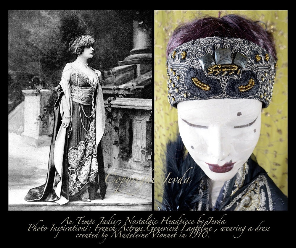 Headpiece Art Nouveau Art Deco Headpiece Downton Abbey by Jevda