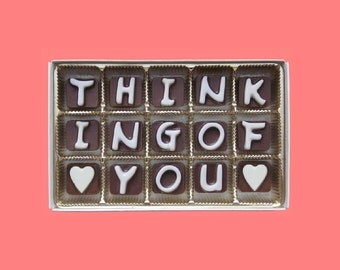 Thinking of You Gift for Best Friend Long Distance Friendship Just Because Gift for Her BFF Gift Condolence Gift Him Cubic Chocolate Letters