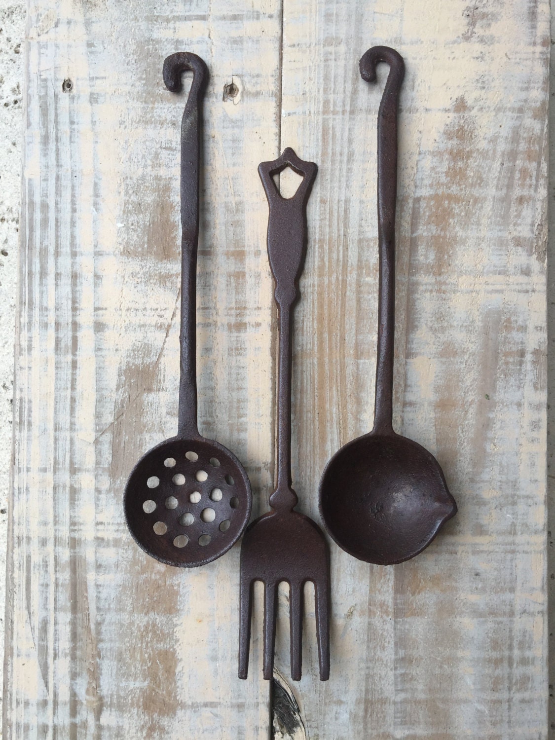 Vintage Cast Iron Kitchen Decor Utensils. Cast Iron Utensil
