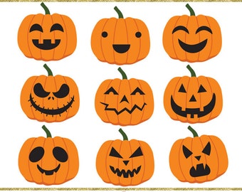 Halloween clip art images, halloween pumpkin clip art, jack o lantern clipart, instant download