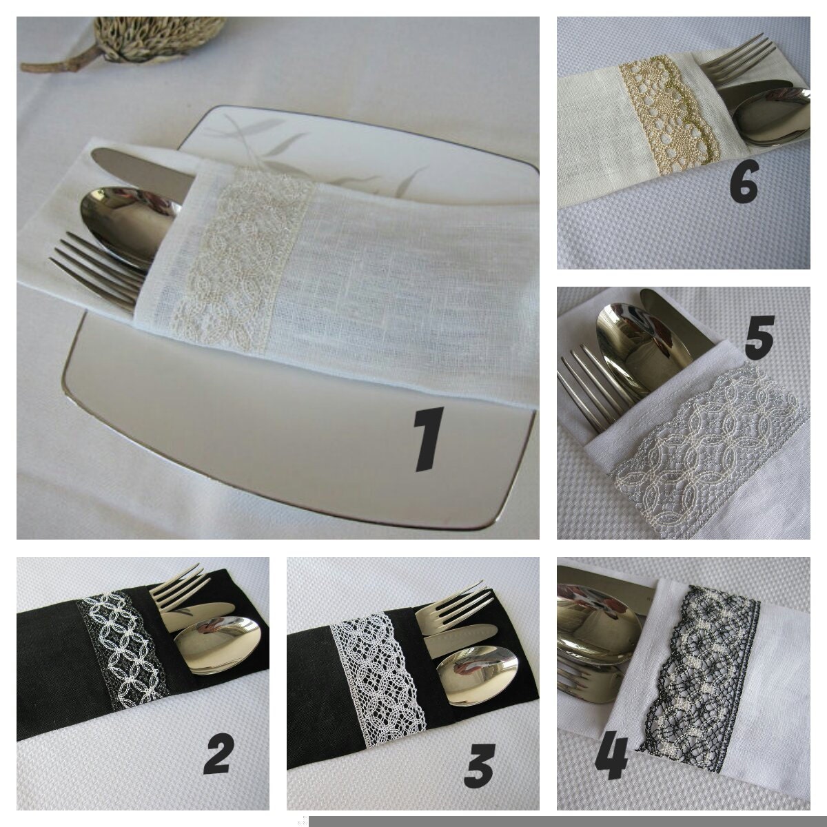 Linen flatware holder Silverware holdersWedding Table