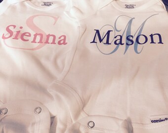 2 Personalized Baby Onesies