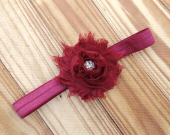 Burgundy baby headband -First fall headband - Fall baby girl gift - Burgundy Baby fall outfit - Fall accessories - Fall headband