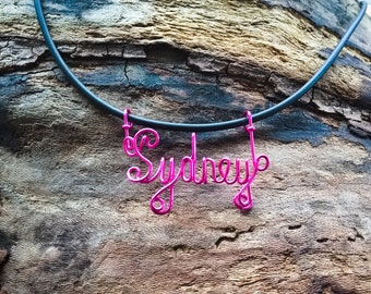 Hand Crafted Wire Name Pendant (with a free necklace)