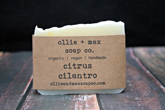 Citrus Cilantro Vegan Soap Organic Soap Handmade SoapVegan