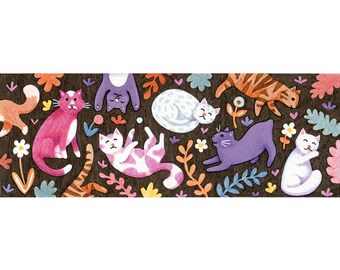 Kitty Cat Bumper Sticker, Cat Mom Cat Dad Bumper Sticker, 2 x 6 Vinyl Waterproof Small Bumper Sticker