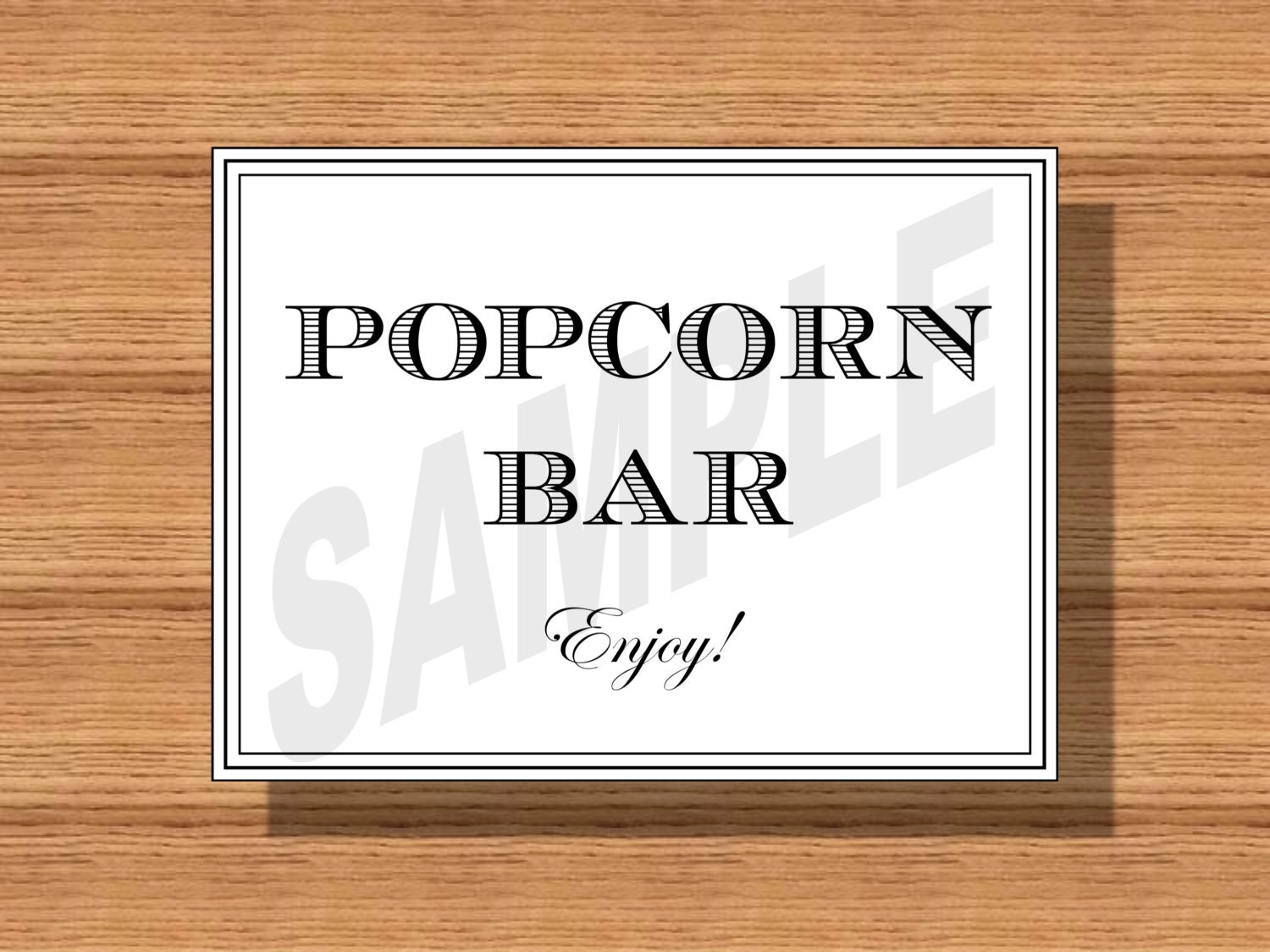 Printable Wedding Popcorn Bar Sign Popcorn Bar Sign Popcorn