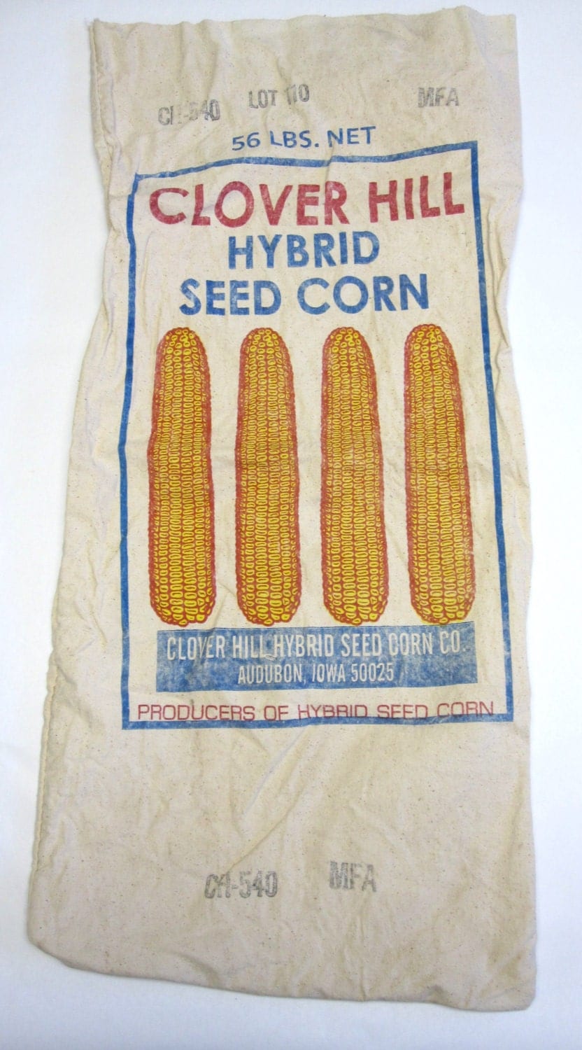 Vintage Farm Feed Seed Corn Sack Rustic Decor Agricultural