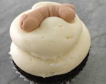 One DOZEN fondant PENIS toppers for cupcakes cookies cake bridal shower bachelorette party gag gift hen wedding shower edible adult PLEASURE