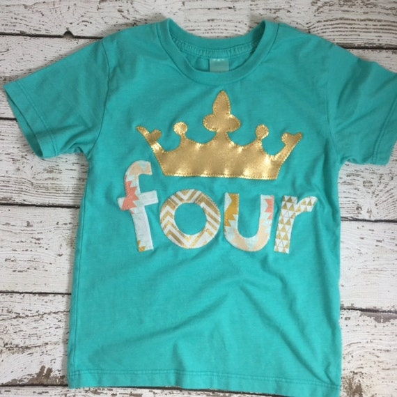 Pink and gold birthday shirt, princess party shirt, little princess shirt, gold crown shirt, bling birthday shirt, girls birthday 4 Il_570xn