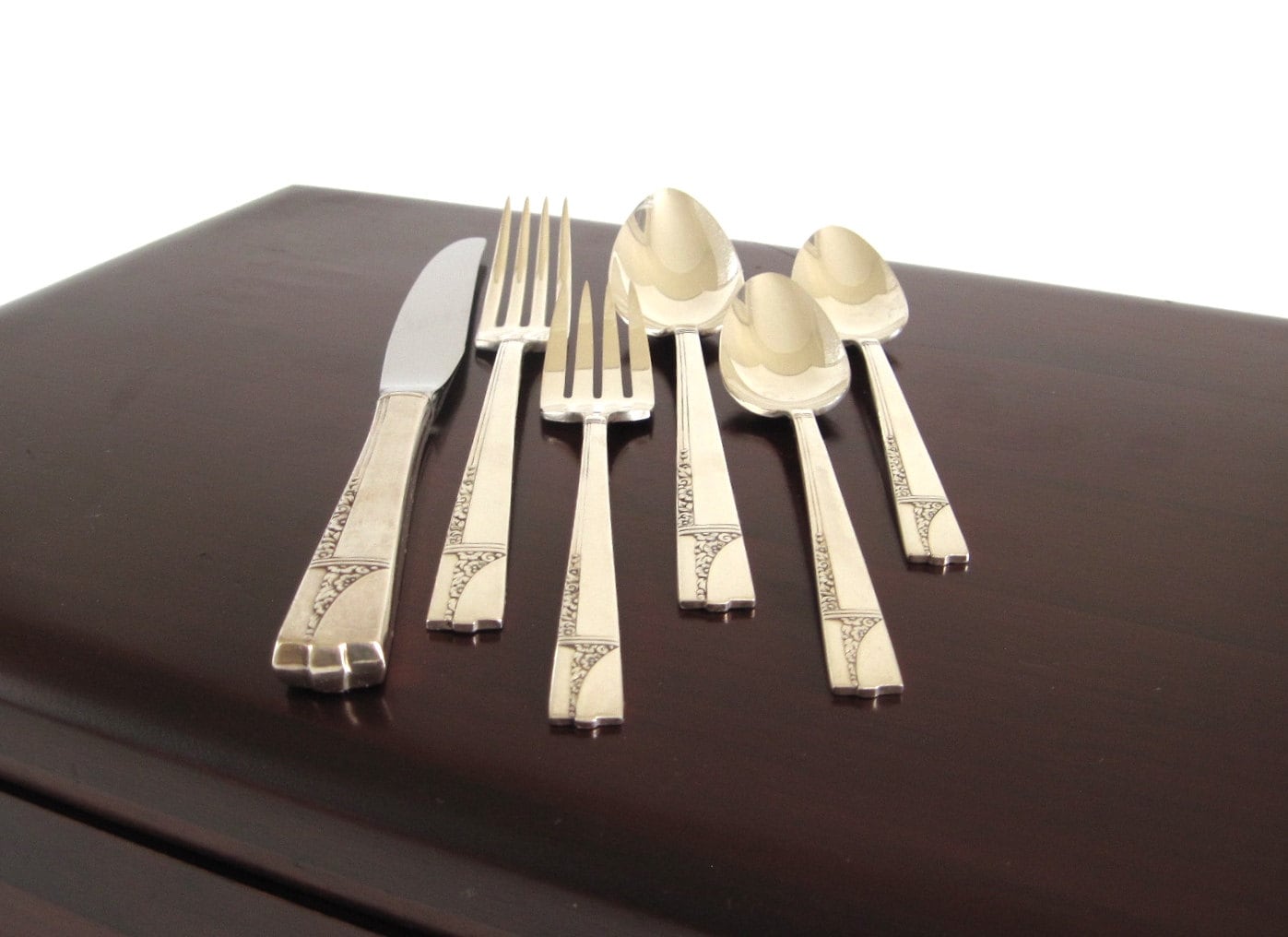 Silver Flatware Set Art Deco Silverware Antique Silverplate